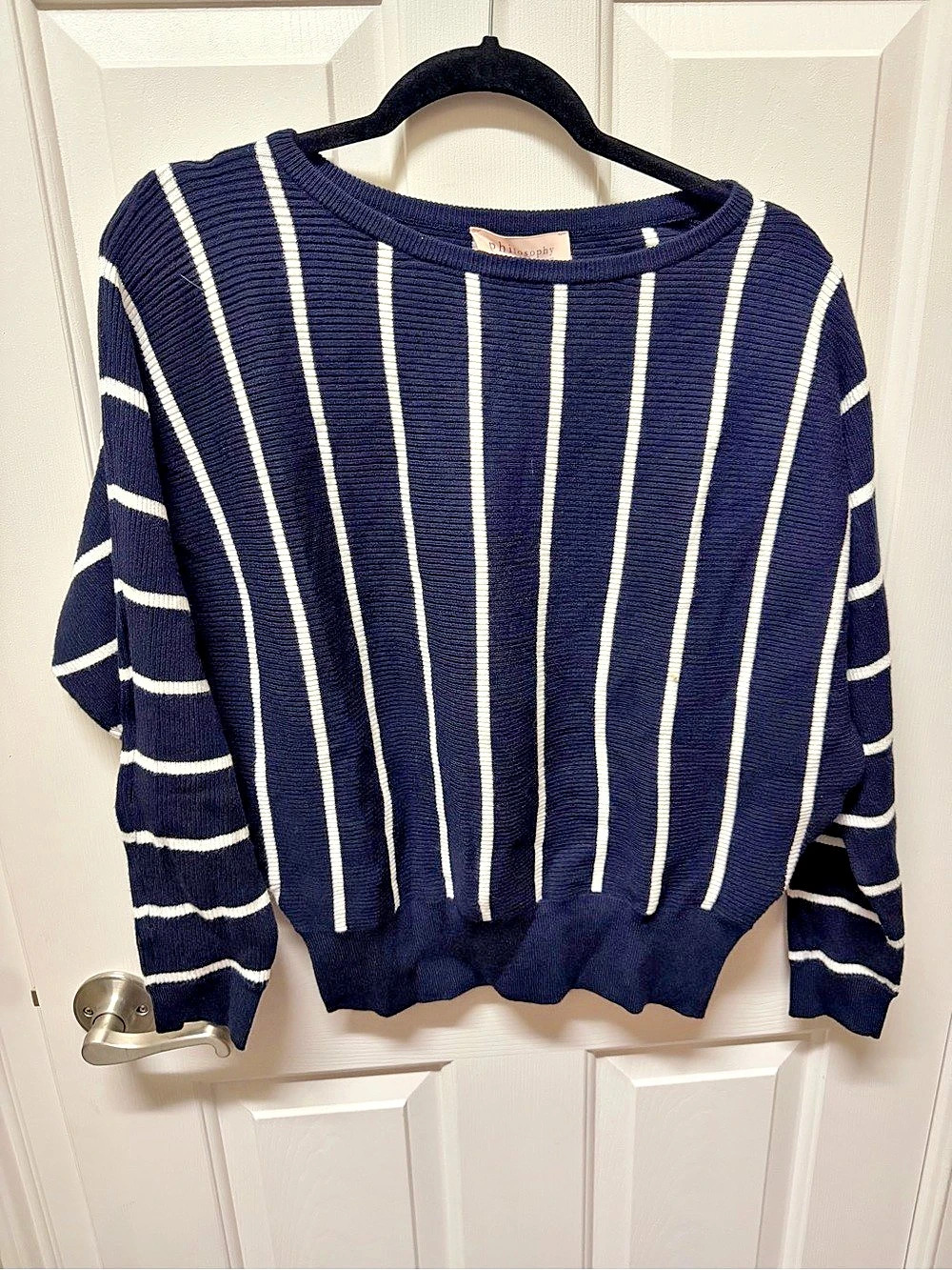 philosophy Striped Sweater in Blue & White Size Medium NWT